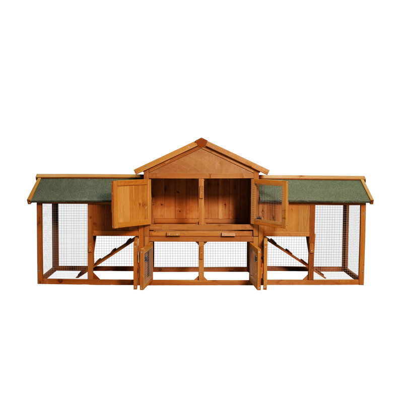 Grande cage de 79,5 po avec 2 couloirs, idéale pour les petits animaux de compagnie, plateau amovible, toit imperméable à deux niveaux, abri pour animaux, cage de cochon d'Inde, habitat