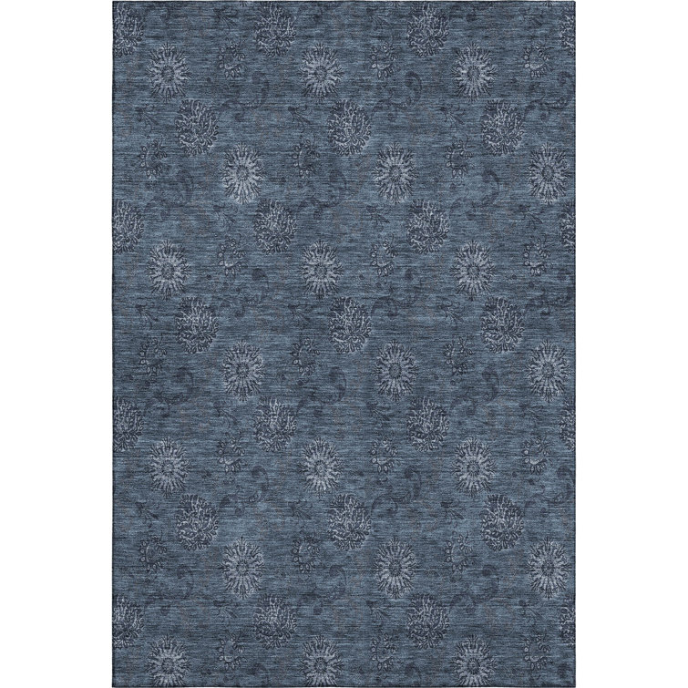 Premium Machine Washable Prisco Blue Rug