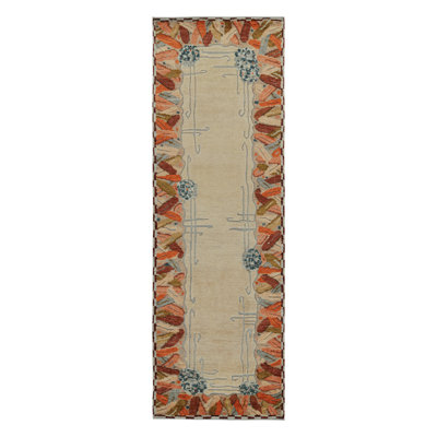 Art Deco Performance Hand Knotted Wool Washable Geometric Indoor Rug