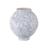 Blue Pleat Medium Vase