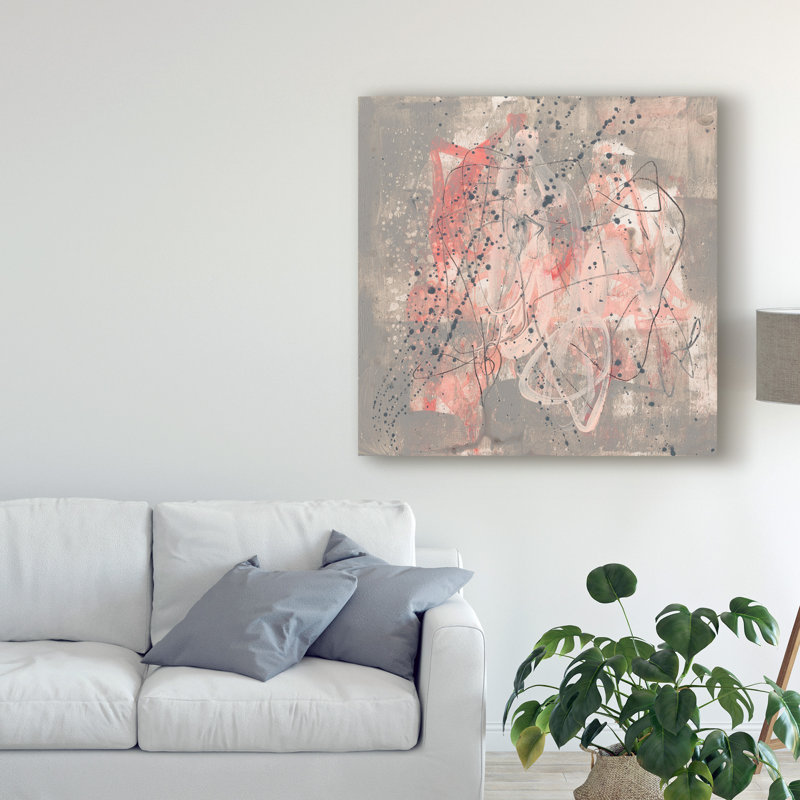 « rosé kinesis i », peinture sur toile tendue, H 35 po x l 35 po x P 2 po