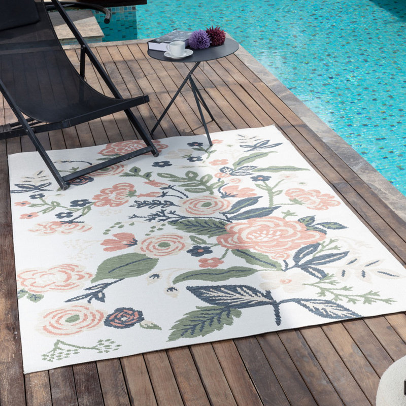 Beyanka Floral Machine Tufted Area Rug, Rectangle 160 x 213 cm