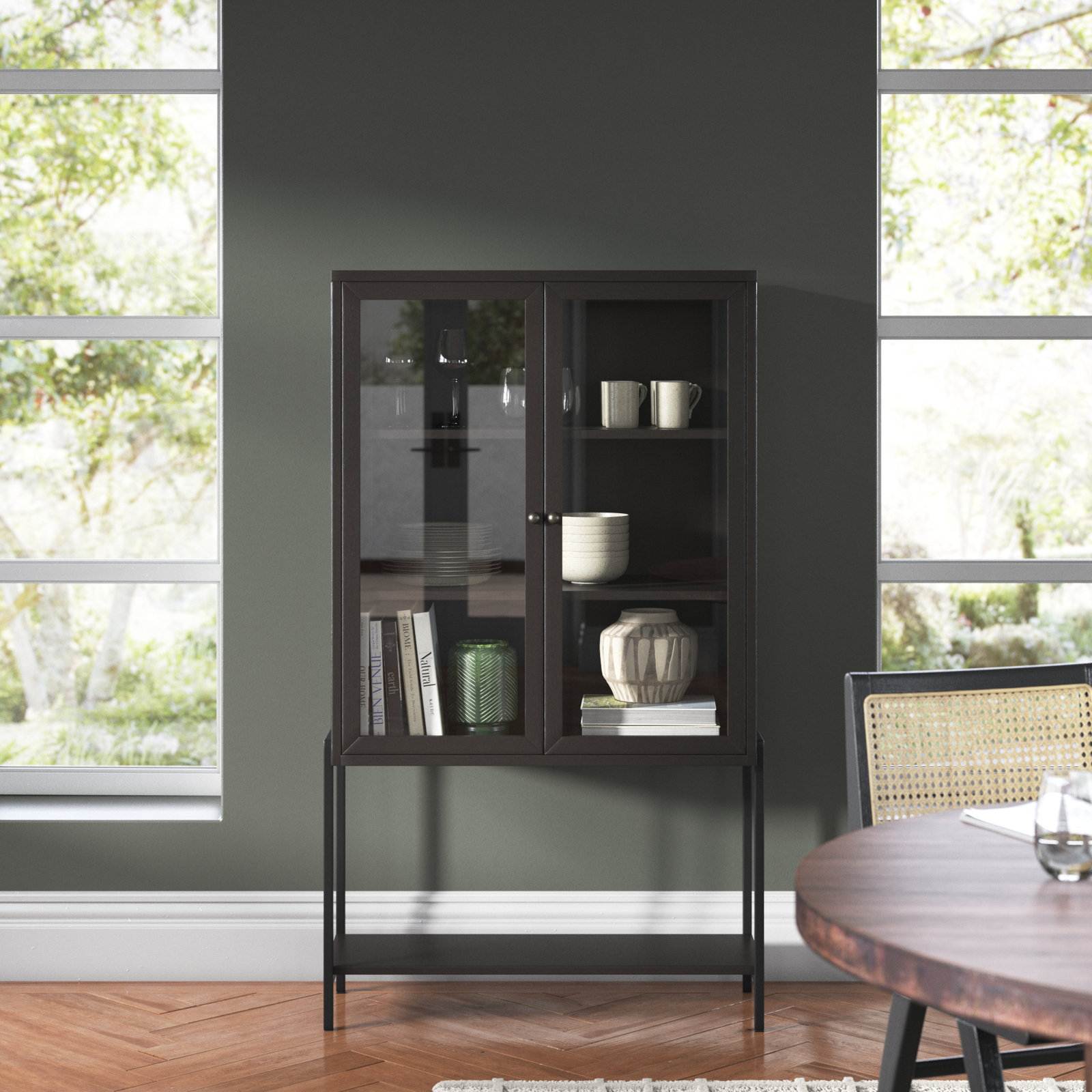 Warner Mango Accent Cabinet, Dark Brown