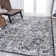 Modern Persian Boho Vintage Trellis Black/Ivory Rug