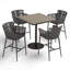 Nette And Travira Square 4 - Person 38" Long Powder Coated Aluminum Patio Dining Set