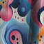 Rose et bleu Designer Waves I - Rideau abstrait - Rideau géométrique occultant - 1 panneau-107546328