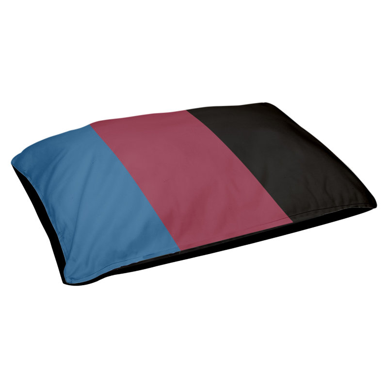 Coussin pour chien hockey Minnesota, Grand (l 50 po x P 40 po x H 17 po), Bleu / bourgogne / noir
