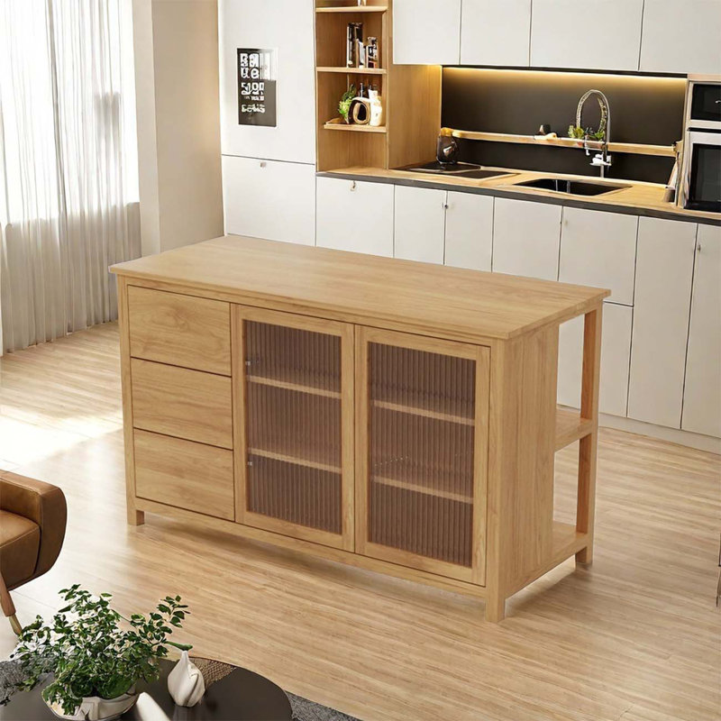 Solid wood domestic storage island, kitchen counte
