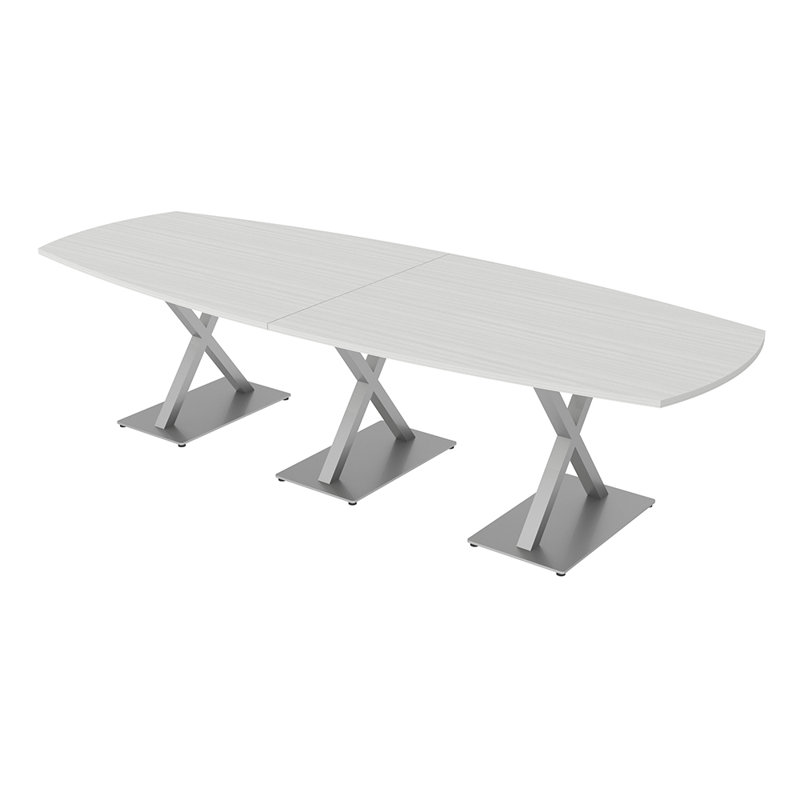 Table de conférence Pavert, H 30 po x l 120 po x P 48 po, Cyprès blanc, Argent