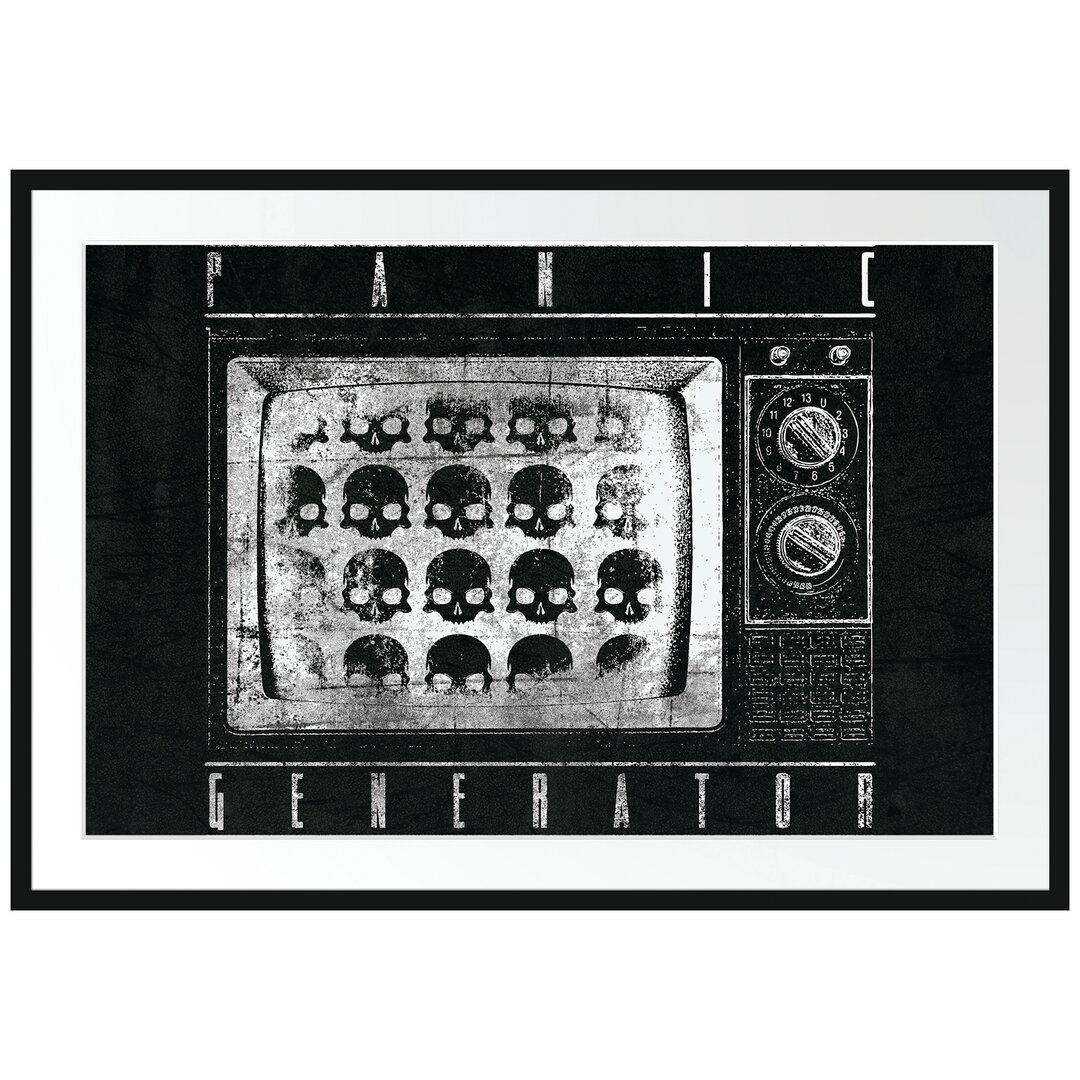 Gerahmtes Poster Panic Generator Black