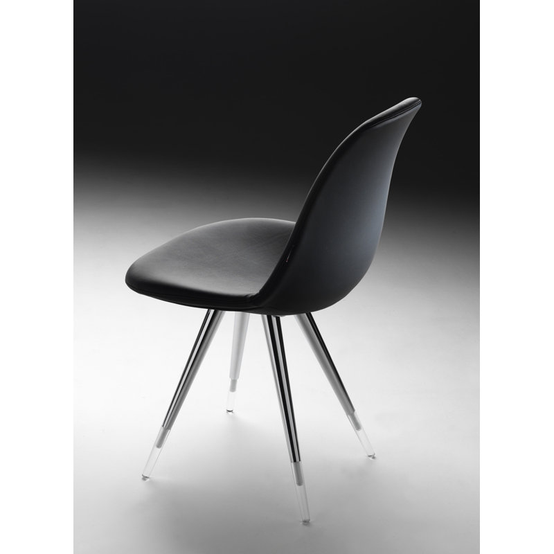 Chaise d'appoint rembourrée en cuir véritable Angel