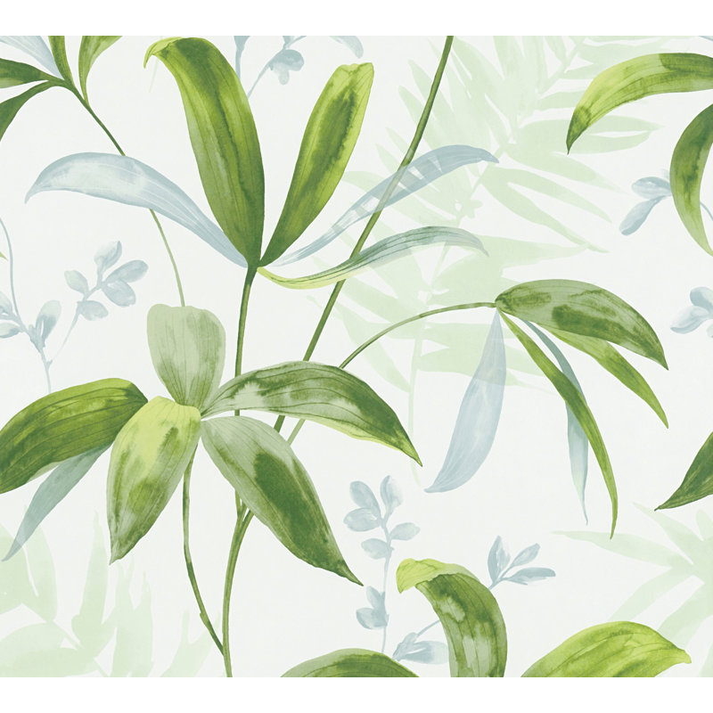 Jungle Chic 10.05m x 53cm Matte Wallpaper Roll, Green/White