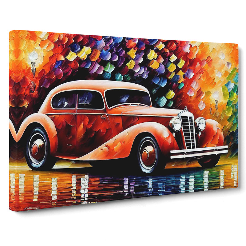 Painted Classic Car Vol.1 Abstract - Wrapped Canvas Painting, 35cm H x 50cm W x 3cm D