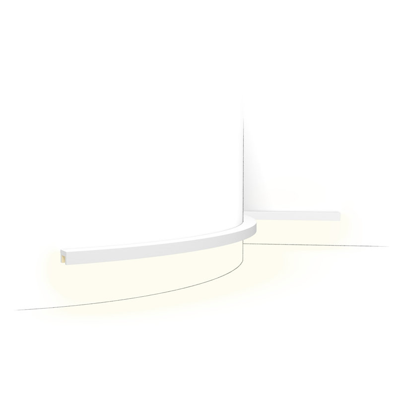 Moulure couronnée en polyuréthane souple blanc apprêté 1-1 / 8 po x 3/4 po x 78-3 / 4 po