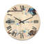 Horloge murale en bois plumes et fleurs-63904000