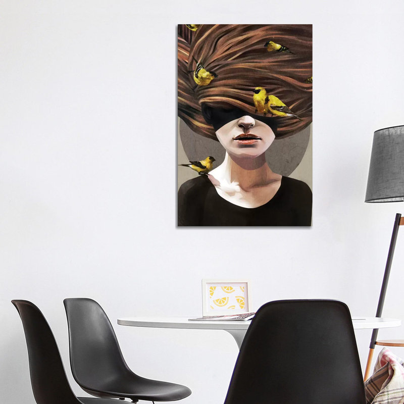 Girl With Finches 1 Piece Wrapped Canvas Wall Art, 101.6cm H x 66.04cm W