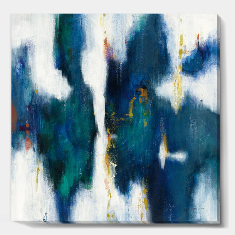 «Blue Glam Texture I», reproduction d'art sur toile tendue, H 46 po x l 46 po x P 1,5 po