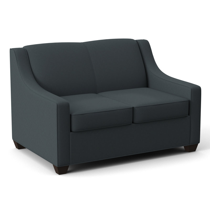 Phillips 52" Square Arm Loveseat with Reversible Cushions, Cafelle, Connelly Blue Jay