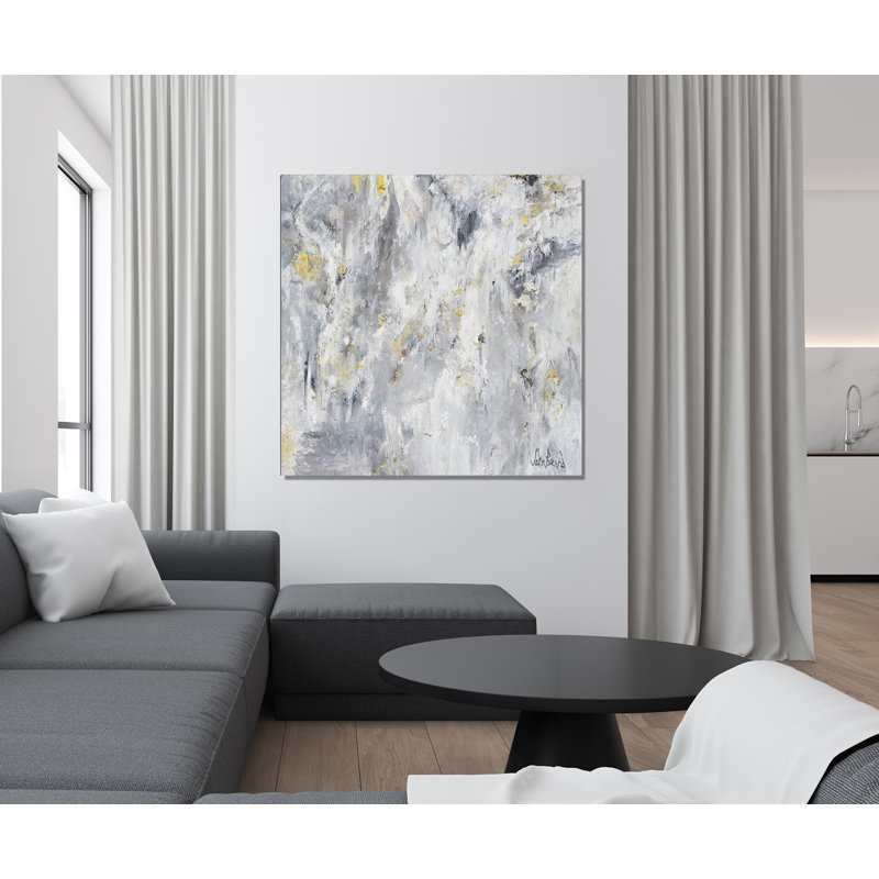 White Platinum By John Beard - Artist Enhanced Canvas Print Print by John Beard, Black Framed Canvas, 36" H x 36" W x 1.75" D