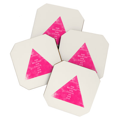 Wood 4 Piece Coaster Set