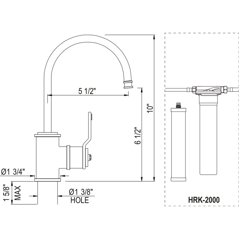Armstrong™ Filter Kitchen Faucet Kit, Unlacquered Brass