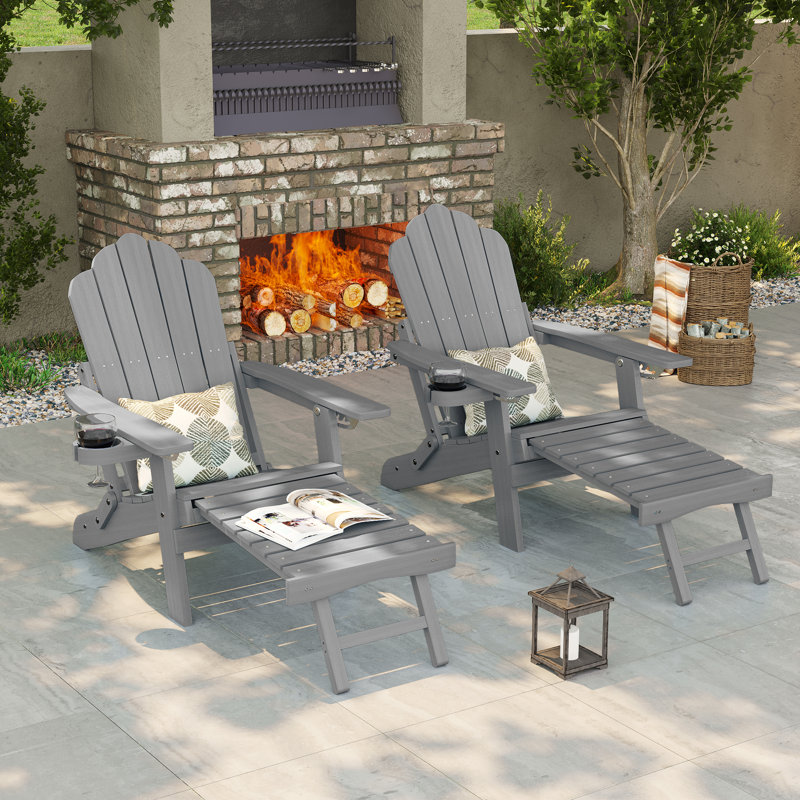 Chaise Adirondack pliable HiPS, Gris