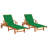 78.3" Long Acacia Single Chaise with Cushions-125118938