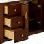Meuble-lavabo simple en rotin 48 po avec plateau en marbre d'ingénierie Mid-Century Glam-1999093122