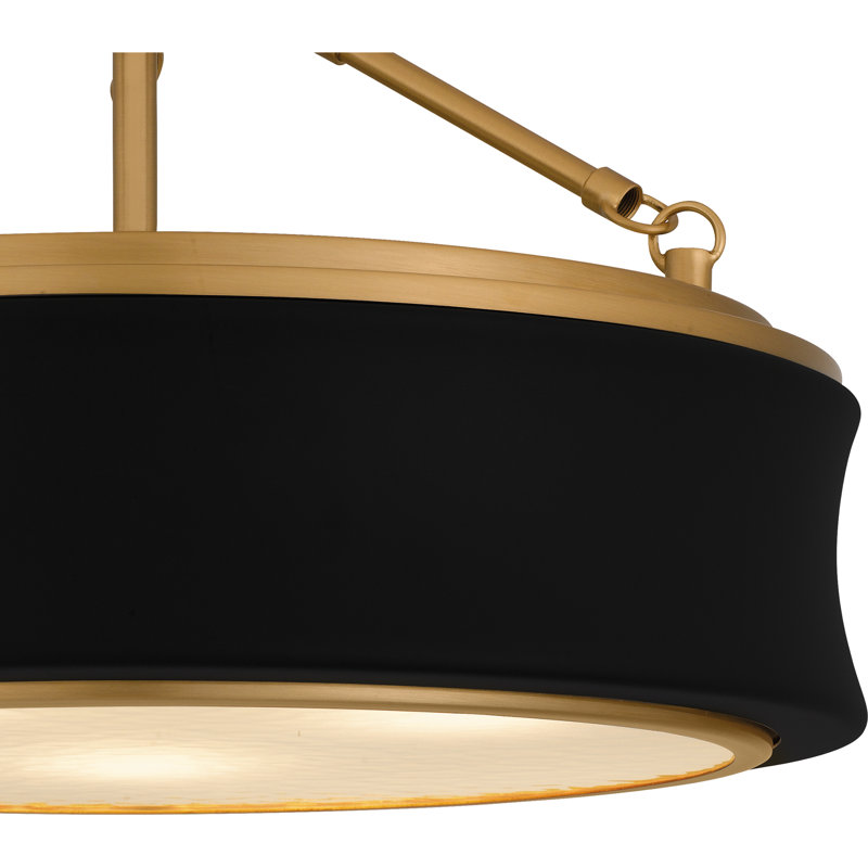 Dylan 3-Light Matte Black Semi-Flush Mount