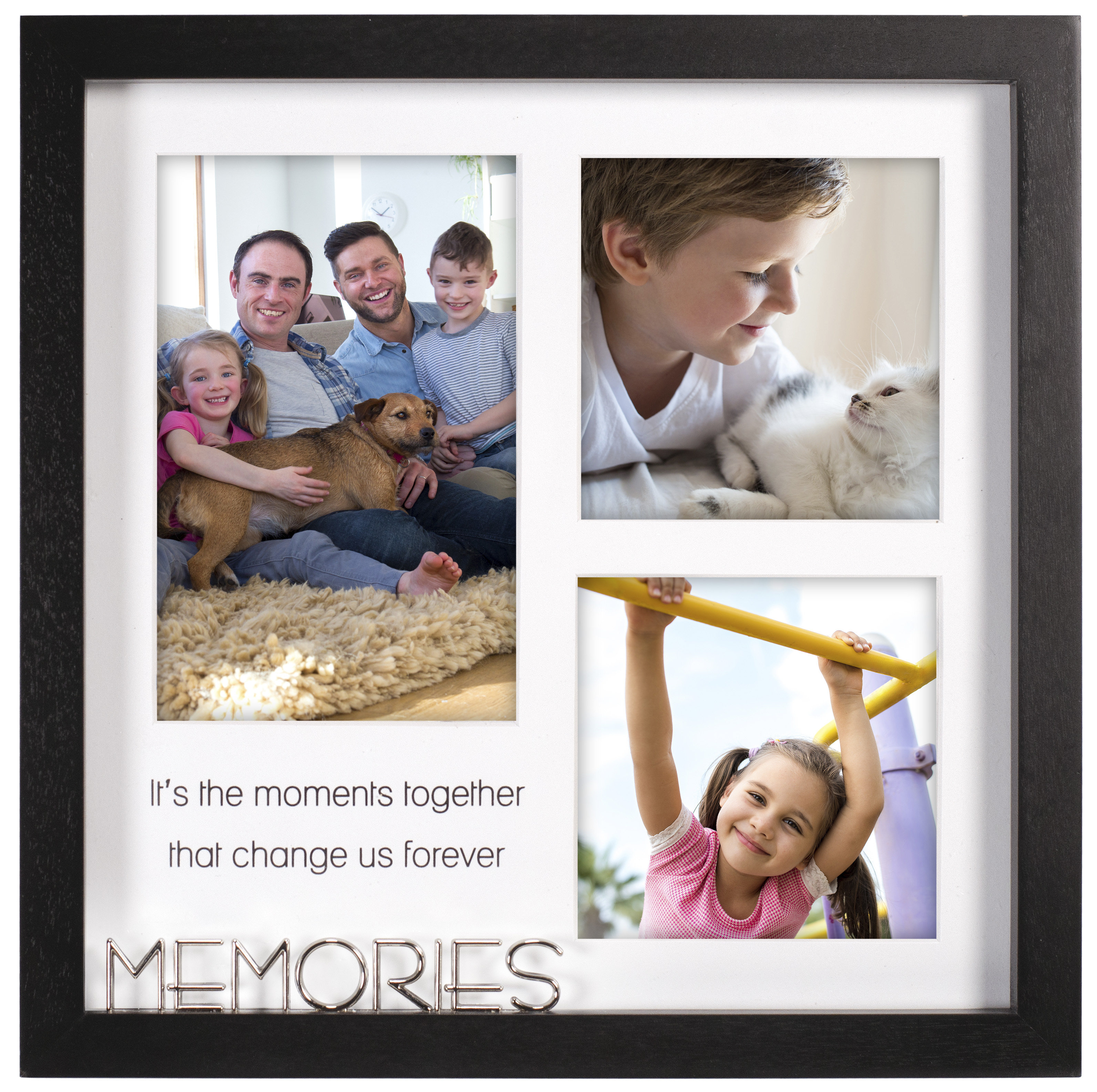 MEMORIES GREY COLLAGE frame (8 opening) 4x6/4x4 photos by Malden