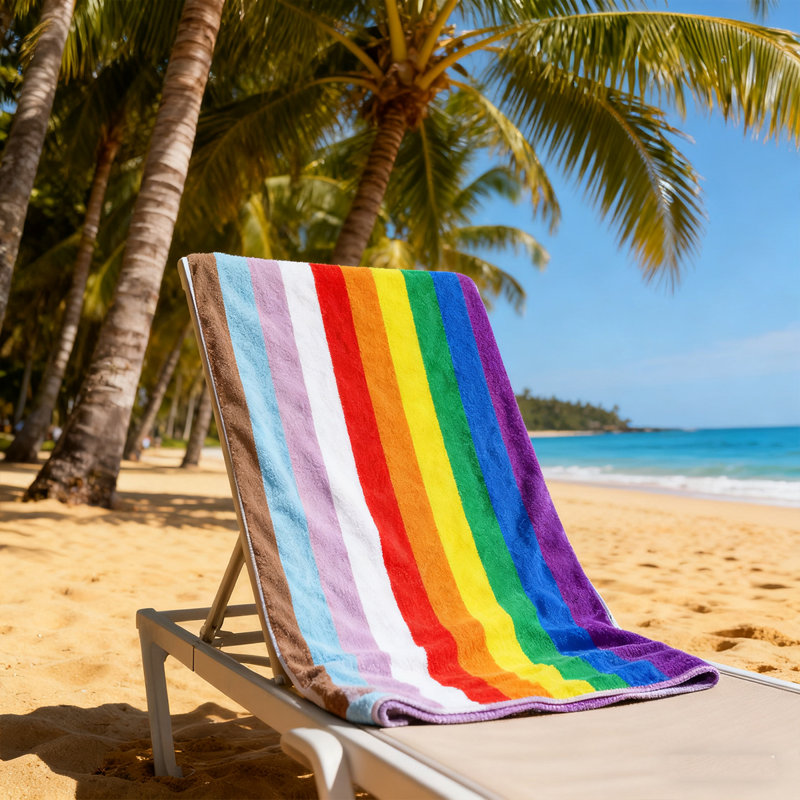 Large Beach Towel (35"X71"), Striped Quick Dry & Sand Resistant, Lightweight Microfiber Sand-Free Towel For Beach, Pool, Yoga, Gym, And Travel