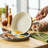 Farberware Forged Induction Ceramic Nonstick Frying Pan, 8.25-Inch, Taupe