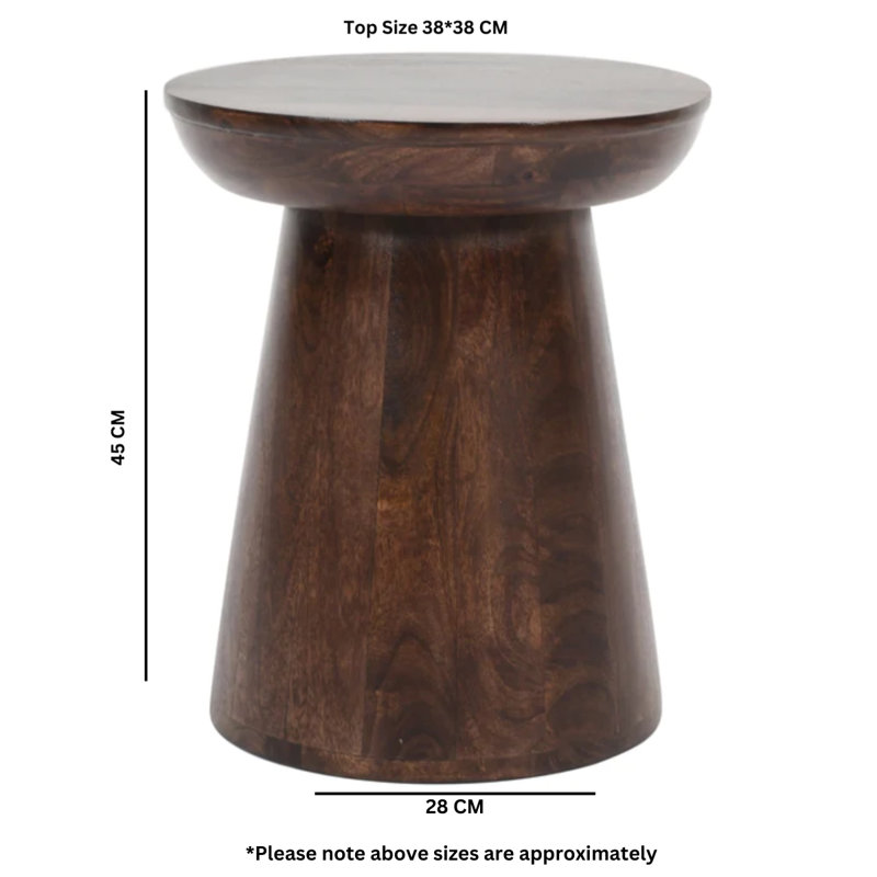 Sacco Solid Wood Pedestal End Table