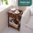 Nightstand With Charging Station, Side Table End Table With Large Drawer And Storage Shelf,(Brown)