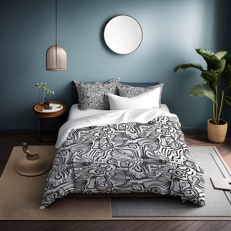 Abstract Duvet Cover, King Duvet Cover + 2 King Shams