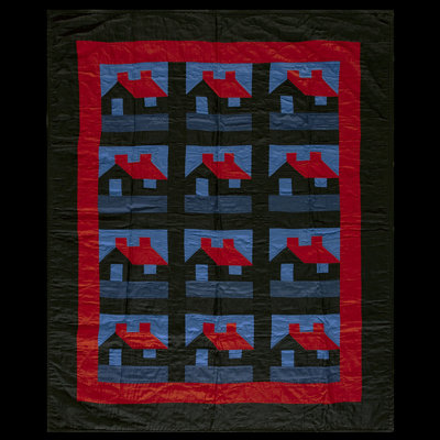 Antique Quilt America Blue 1920s Rug