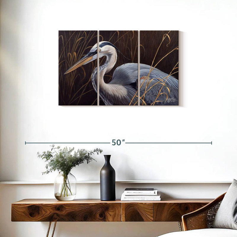 Brampt Great Blue Heron, 20" H x 33" W