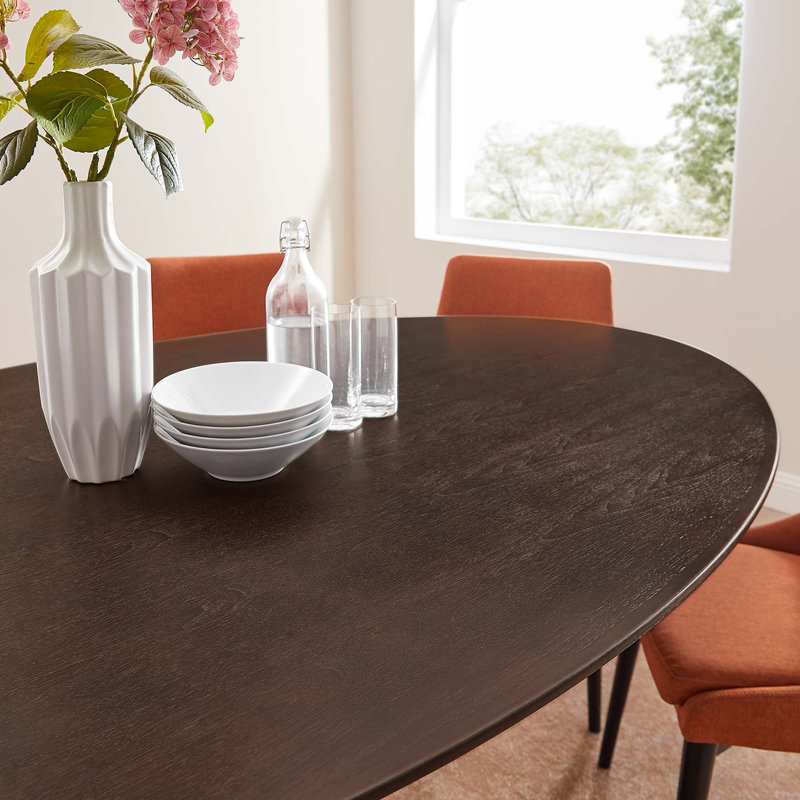 Table de salle à manger Silver Orchid Fein, H 29,5 po x l 47 po x L 78 po, Cerisier, Noir