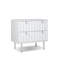 Table de chevet avec 2 tiroirs au fini blanc et chrome Chrisman