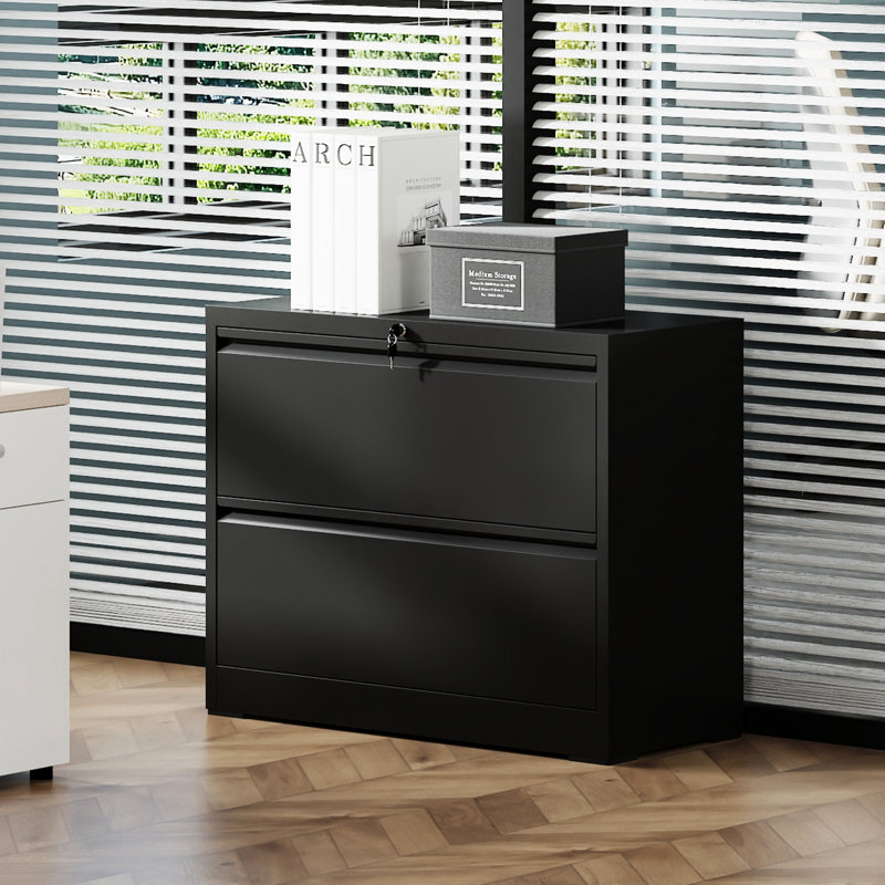 2 File Cabinet With Lock - Steel Build, Quiet Sliding Drawers, Spacious Storage For Files, Design, Fast Assembly Office Smooth-Gliding Privacy, Documents, Quick