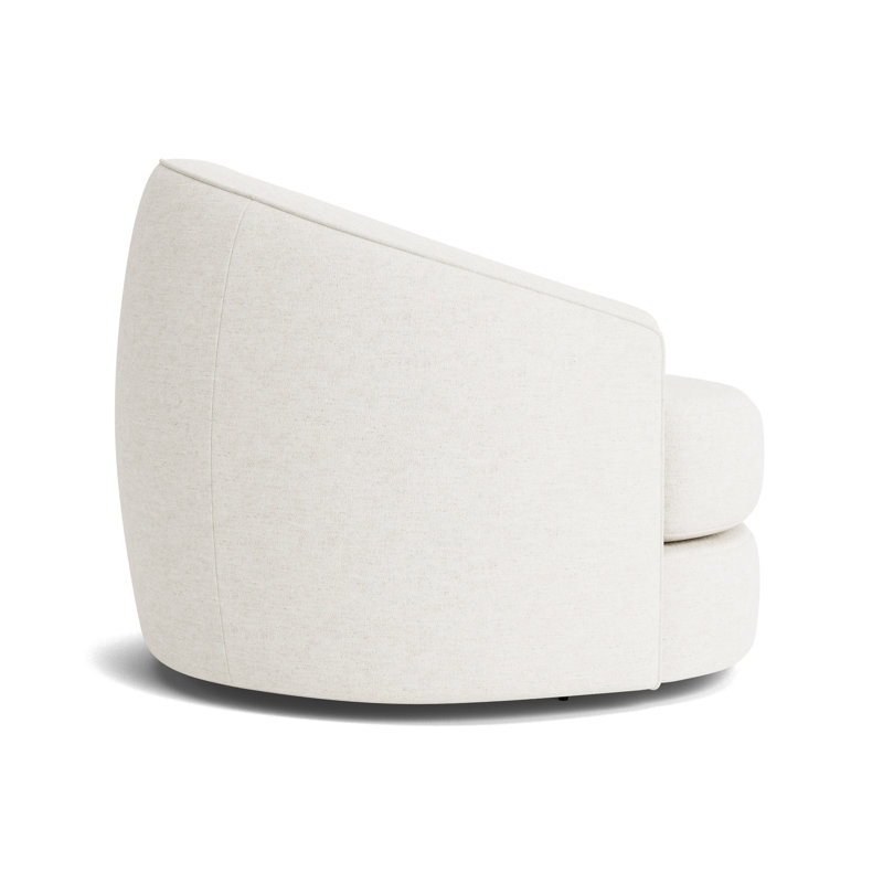 Giselle Full Swivel Chair, Textured Slub Weave - Linen