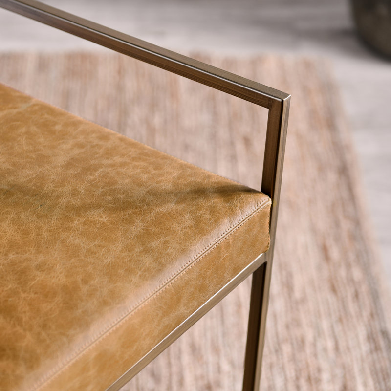 Tabouret de comptoir 26 po Rumiya, Laiton, Brun châtaigne