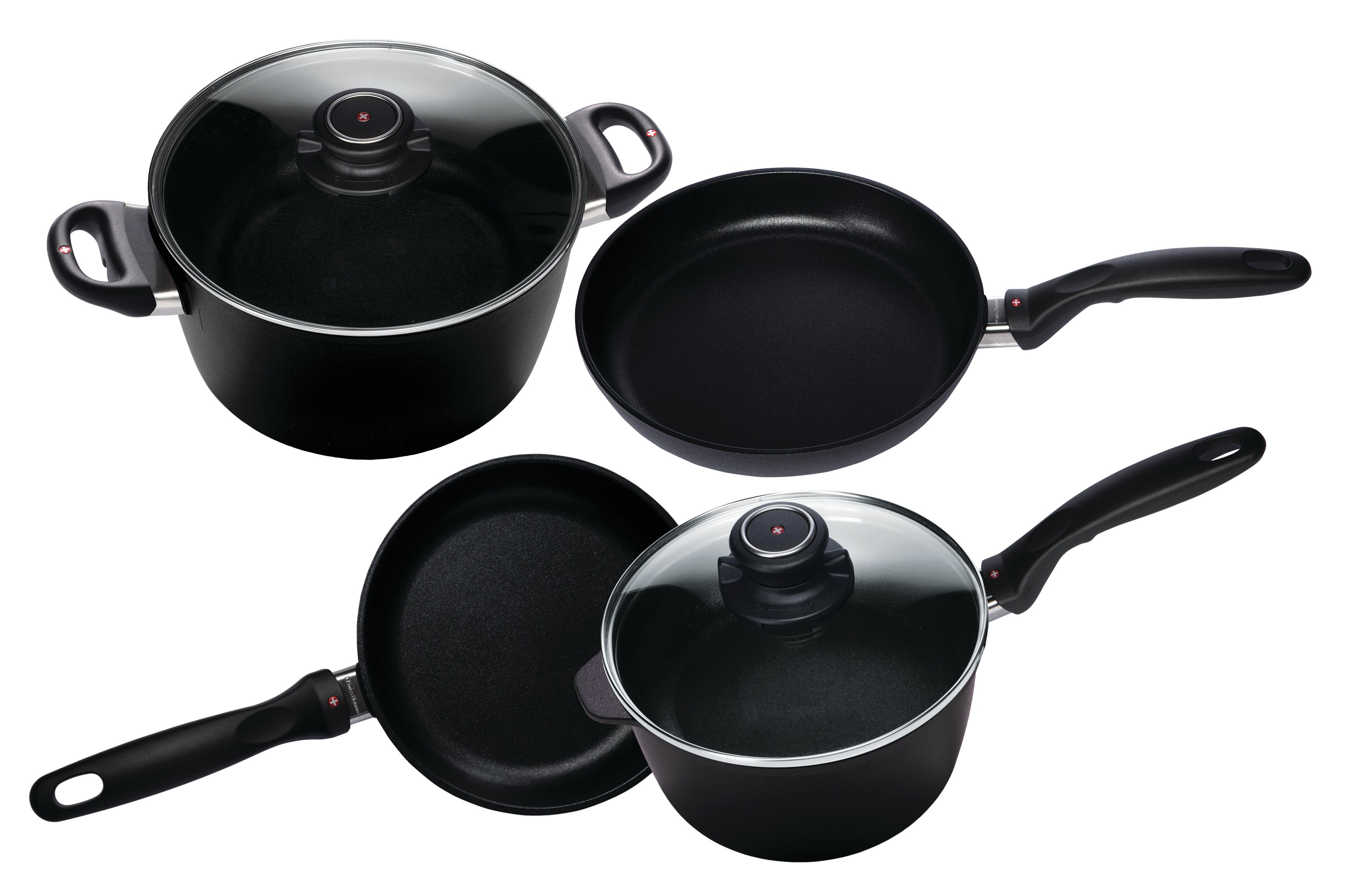 Toughened Non-Stick 5-Piece Cookware Set with Detachable Handle