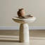 57.5x57.5cm Side Table Pedestal Sofa Table Stone-effect  Coffee Table