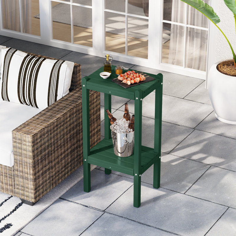 Laguna 18.45" W UV Resistant HDPE Side Table , Green