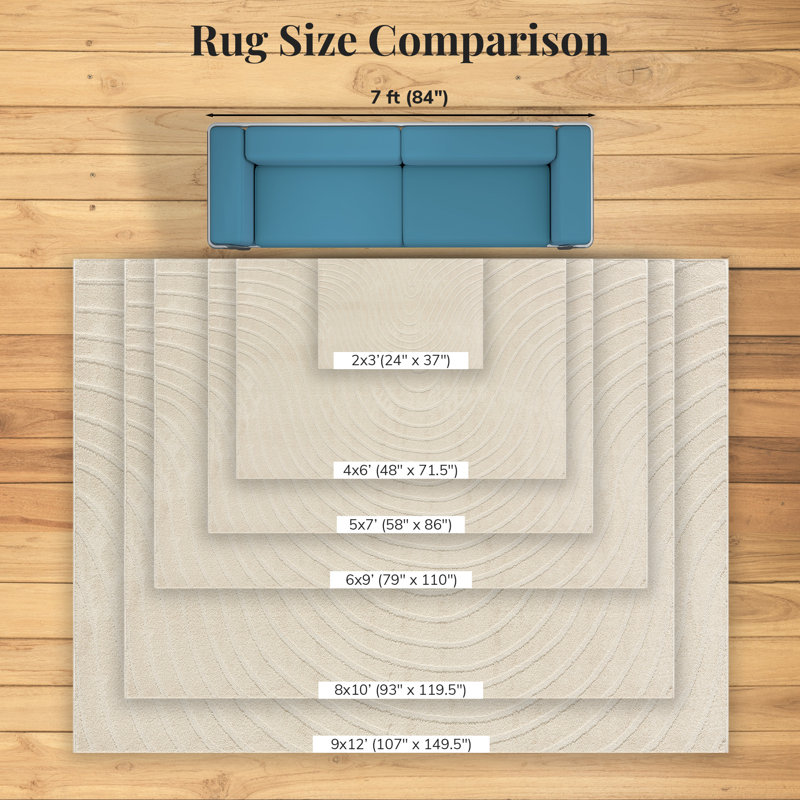 Geometric Indoor Rug, Rectangle 2' x 3', Cream