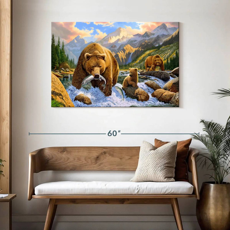 Bear Salmon Fishing, H 30 po x l 45 po