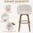 Counter Height Swivel Bar Stools With Water-Resistant Upholstered Seat Wide Backrest And Wooden Legs (Set of 4)-288038009-288038008