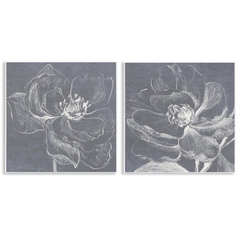 «Chalkboard Magnolia Blossom», ensemble de 2 plaques murales par Lanie Loreth
