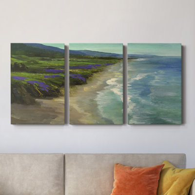 Plage Montara - Toile tendue avec châssis de qualité supérieure - Prêt à être accroché